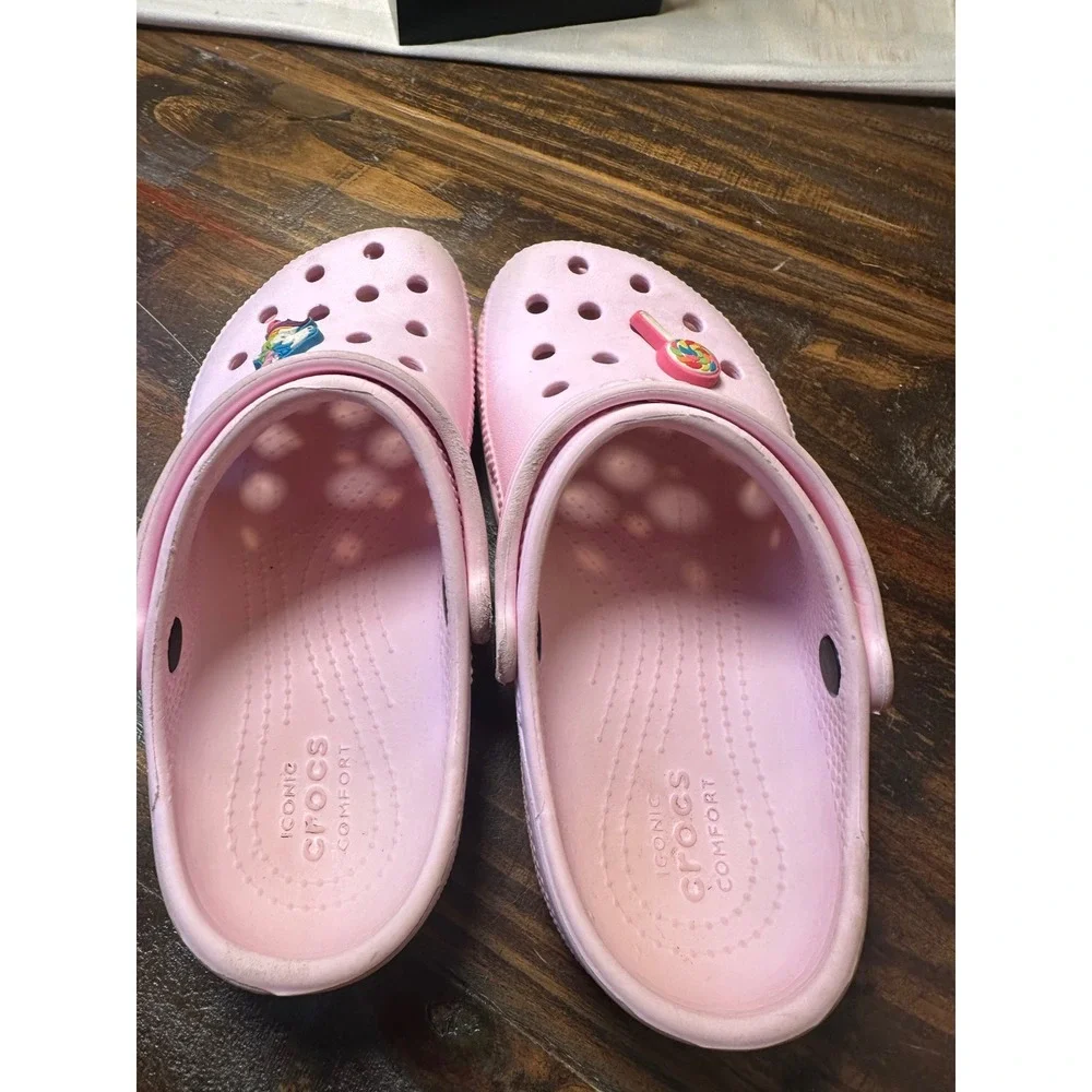 Crocs Kids Classic Clog Ballerina Pink Unicorn Lollipop Jibbitz Size C13 Toddler